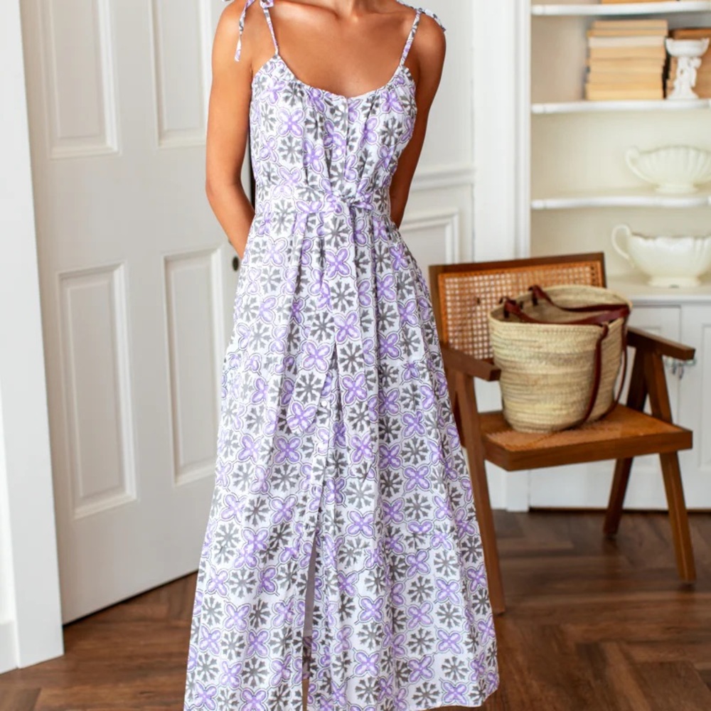 Emerson Fry Button Front Midi Sundress - Cora Flower - XS/S - Picture 3 of 9